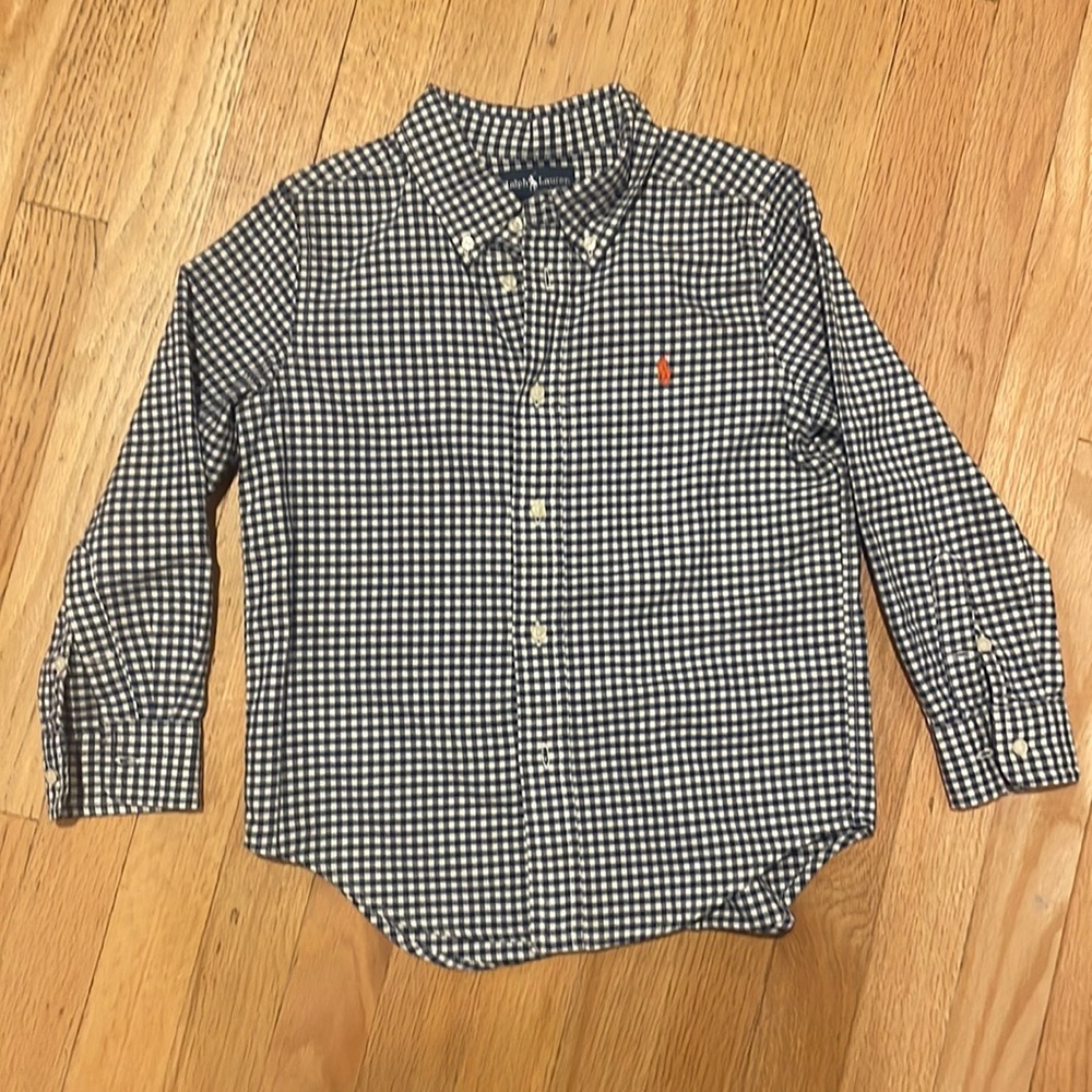 Boys navy and white Ralph Lauren shirt - size 6
